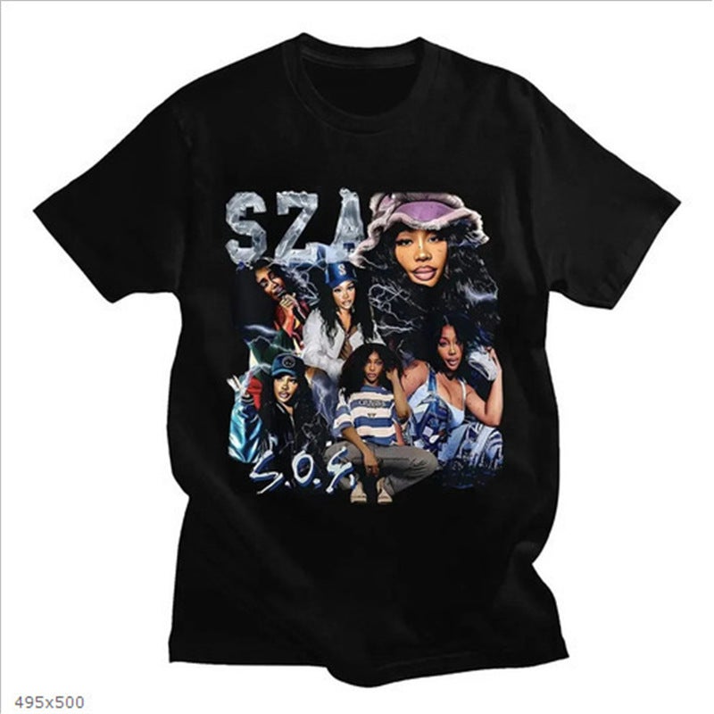 European Size Printed Cotton Anime Cartoon American Short-Sleeved Pattern T-Shirt - Image 4